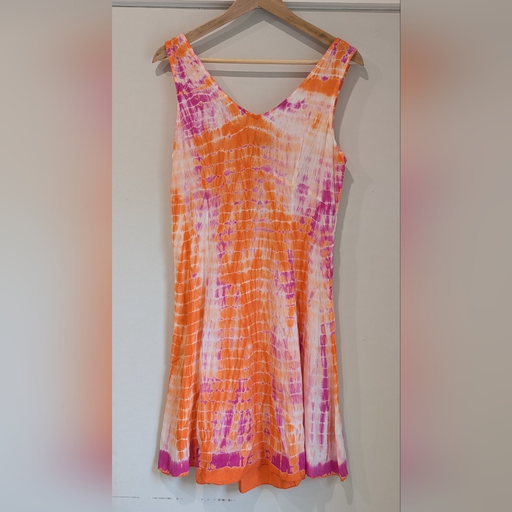Peppermint Bay Orange and Pink Tie-Dye Dress